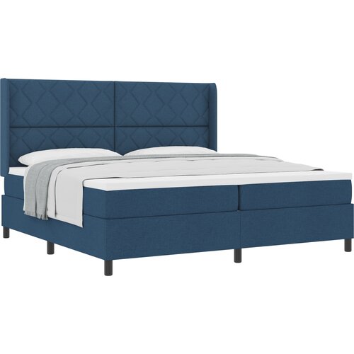 vidaXL Box spring krevet s madracem Plava 200 x 200 cm tkanina Cene