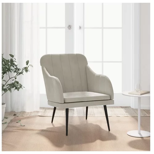  Fotelj svetlo siv 63x76x80 cm žamet