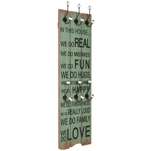 VidaXL Zidna vje&amp;scaron;alica za kapute sa 6 kuka HAPPY LOVE 120 x 40 cm Slike