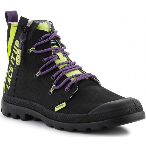 Palladium Visoke superge Pampa Lite Lace It Black/Wild lime 78353-099-M Črna Slike