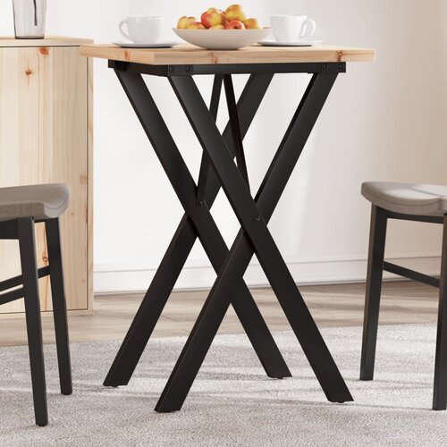 vidaXL jedilna miza x okvir 50x50x75,5 cm trdna borovina lito železo Cene