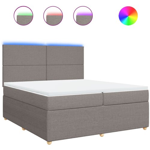 vidaXL box spring postelja z vzmetnico taupe 200x200 cm blago, (21304490) Cene