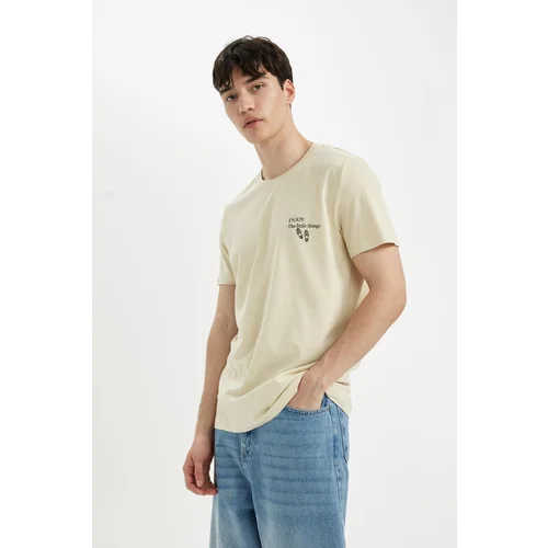 Defacto Slim Fit Crew Neck Printed Short Sleeve T-Shirt