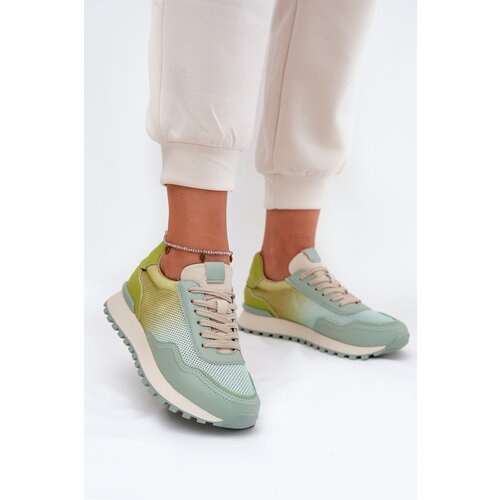 VINCEZA Leather Sports Shoes With Mesh For Women Slike