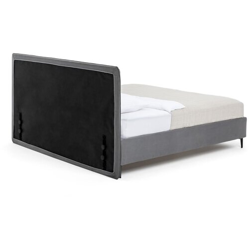 Bonami Selection Siva oblazinjena zakonska postelja z letvenim dnom 160x200 cm Noira Slim &amp;ndash; Slike