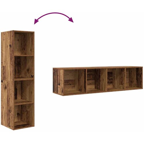  Set TV komoda 2 pcs Smeđa 37 x 37 x 142,5 cm Konstruirano drvo Slike