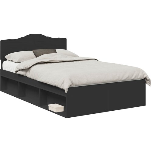vidaXL Konstrukcija postelje Črna 120 x 190 cm Masivno borovo les, (5000102128) Cene