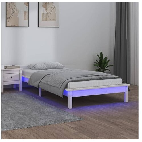  LED posteljni okvir bel 75x190 cm 2FT6 trles Cene