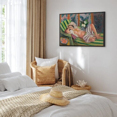  Slika - Henri Matisse &amp;ndash; Reclining Odalisque with Magnolias 120x80 U crnom drvenom okviru Slike