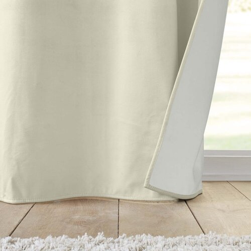 Douceur d int&amp;eacute;rieur Kremno bela žametna izolacijska zavesa 140x260 cm Polarchic &amp;ndash; Slike