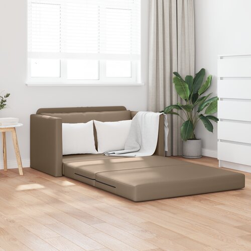 VidaXL floor sofa bed 2-v-1 kapučino 124x71x78 cm umetno usnje Slike