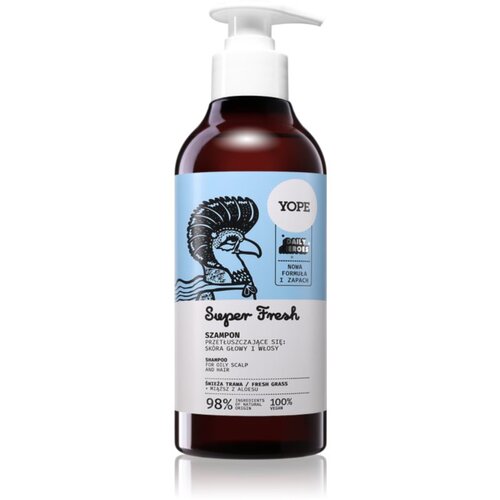 Yope Daily Heroes Fresh Shampoo Fresh Grass osvežujoči šampon za mastne lase in lasišče 300 ml Cene