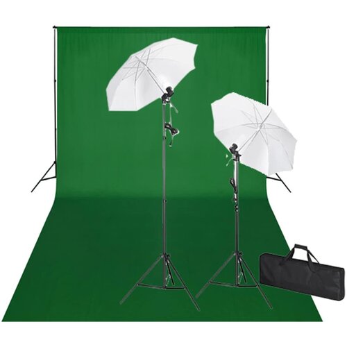 vidaXL Studijski set i zelena pozadina sustav za podršku 600 x 300 cm i svjetla Cijene