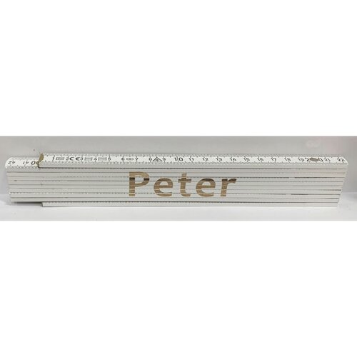 HEKA Zložljiv meter (napis: Peter, bele barve, 2 m) Slike