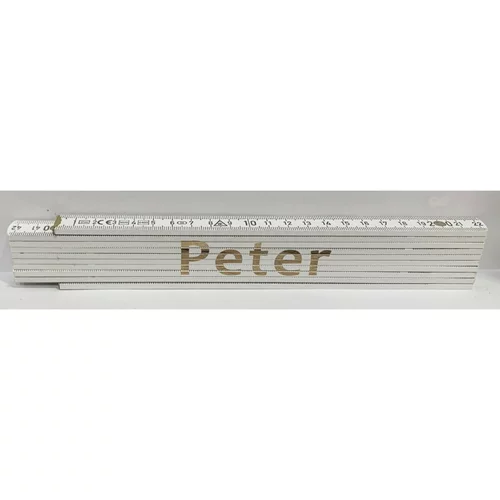 HEKA Zložljiv meter (napis: Peter, bele barve, 2 m)