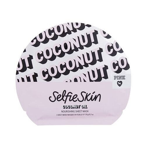 Pink Selfie Skin Coconut Oil Sheet Mask hranljiva lanena maska s kokosovim oljem 1 ks za ženske Cene