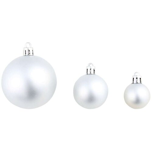 VidaXL set božićnih kuglica 100 komada 3/4/6 cm srebrni Slike