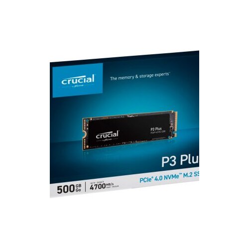 Crucial SSD P3 Plus 500GB NVMe4700/1900 MB/sPCIe Gen 4 x4 Slike