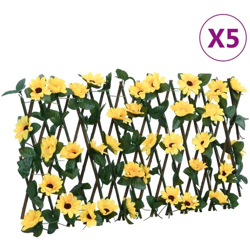 VidaXL Pro&amp;scaron;iriva re&amp;scaron;etka umjetnog br&amp;scaron;ljana 5 kom 5 kom žuta 180x30cm Slike