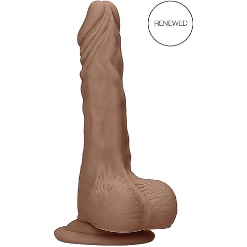 REALROCK Dong 10 - realistični dildo s testisi (25 cm) - temno naraven Cene
