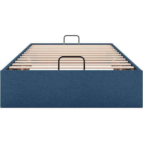 VidaXL otomanski okvir kreveta bez madraca plavi 90x200 cm od tkanine Slike