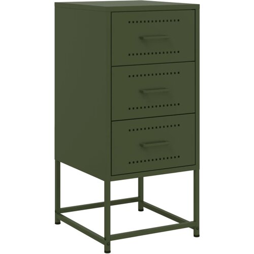 Maison Chic Nočna omarica - Nočna miza olivno zelena 36x39x78 cm jeklo, (21688768) Slike
