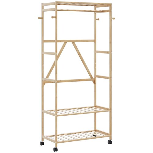  Stalak za odjeću s policama i kotačima 90x40x179,5 cm bambus Cijene