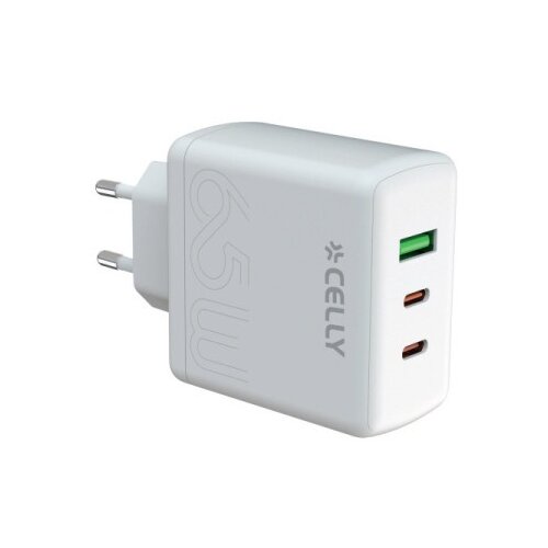 Celly Kućni punjač ProPower od 65W sa USB-A i 2 USB-C ulaza ( TC3GAN65WEVOWH ) Cene