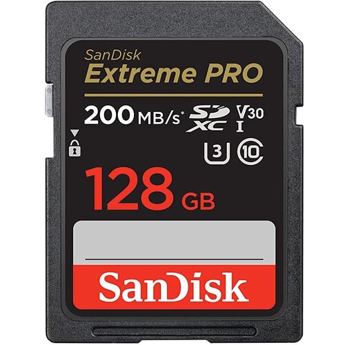 San Disk Extreme PRO 128GB SDXC spominska kartica 200MB/s & 90MB/s Branje/Pisanje UHS-I, Class 10, U3, V30 Cene
