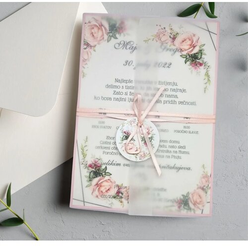  Poročna vabila CVETLIČNA PORCVE 113-05 Cene