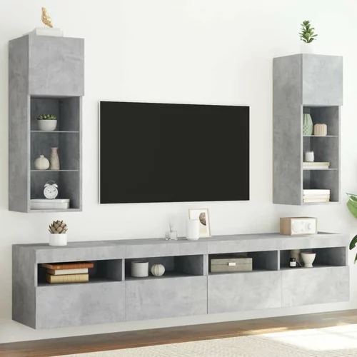 TV ormarići s LED svjetlima 2 kom boja betona 30 5 x 30 x 90 cm