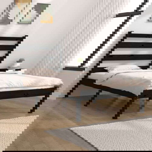  Za krevet od masivne borovine crni 100 x 200 cm Slike