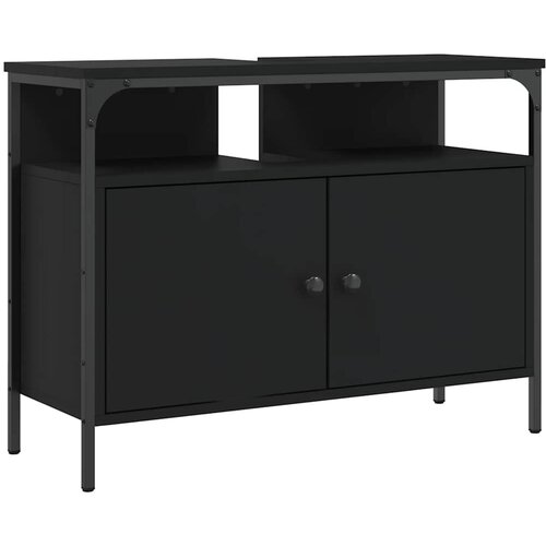Maison Chic Omarica za umivalnik - Umivalniška omarica črna 80x30x60 cm inženirski les, (21758949) Cene