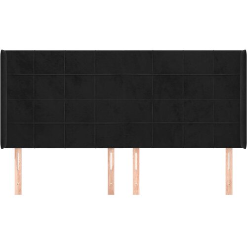  Uzglavlje s u&amp;scaron;ima crno 163x16x118/128 cm bar&amp;scaron;unasto Slike