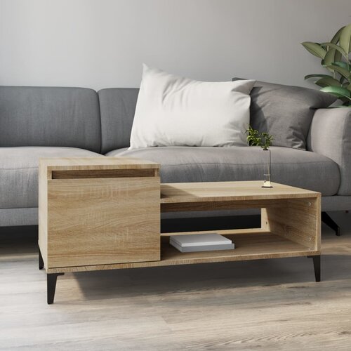 VidaXL Stolić za kavu boja hrasta 100 x 50 x 45 cm konstruirano drvo Slike