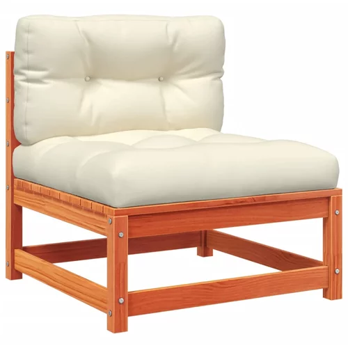 vidaXL Vrtni kotni kavč brez naslonov voščeno rjava trdna borovina, (21008051)