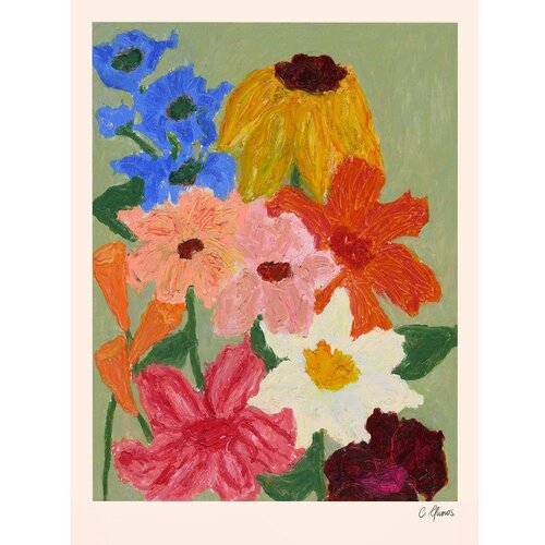 The Poster Club Plakat 50x70 cm Flowers on Sage Green &amp;ndash; Carla Llanos &amp;ndash; Slike
