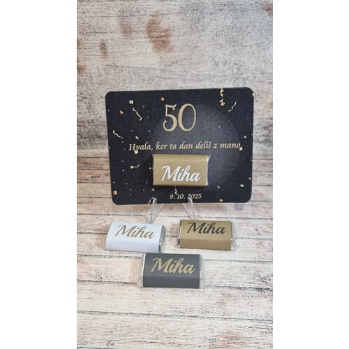  Sladka darilca za Abrahama – črna ploščica z zlatim motivom KABR 100-16f Cene