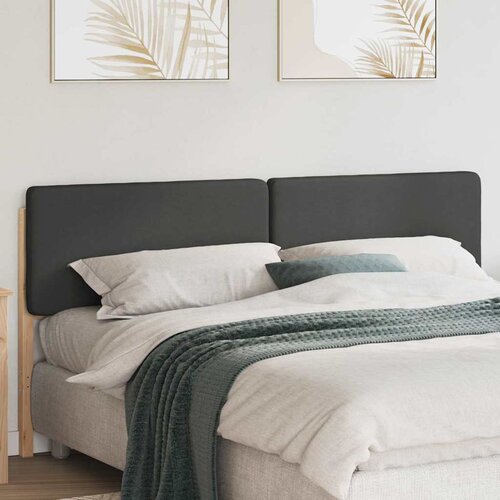 VidaXL Tapecirani uzglavlje s uzglavljem Smeđa i tamno siva 200 cm Slike