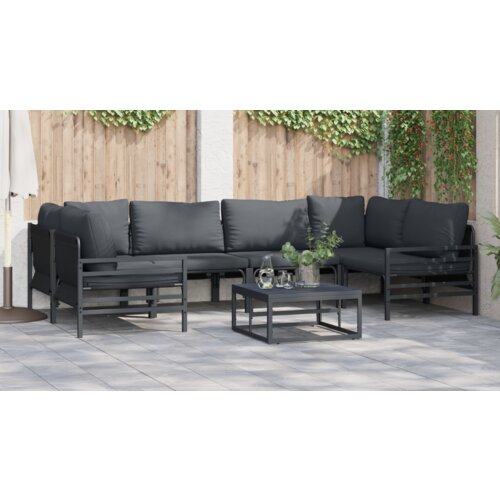 vidaXL Sjedeća garnitura za vrt 6 pcs Antracitno siva Čelik Cijene