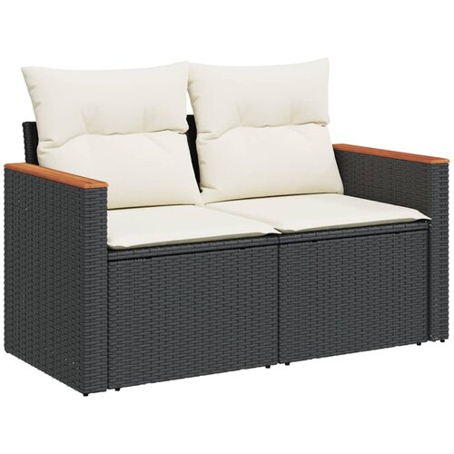  11-dijelni set vrtnih sofa od poliratana s jastucima crni Crna 62 x 62 x 69 cm Slike