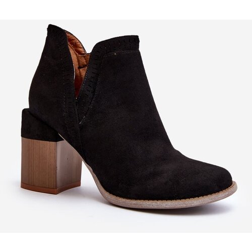 Kesi Black Jolnima ankle boots with a massive high heel with a cutout Cene