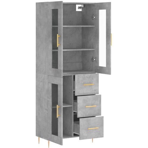  Visoka komoda siva betona 69,5x34x180 cm od konstruiranog drva Slike