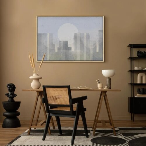  Slika - Modern City (1 Part) Wide - First Variant 120x80 U prirodnom drvenom okviru Slike