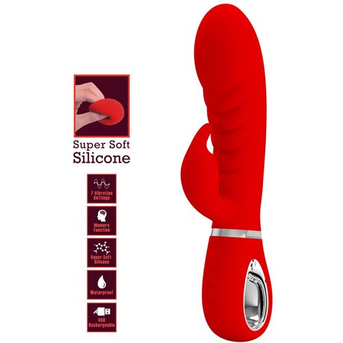 Pretty Love Super soft rabbit vibrator Prescott red Slike