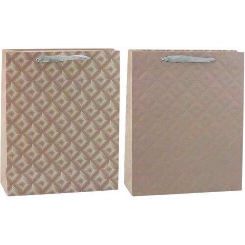  Embossed Beige Gift Bag 32 x 26 x 10cm Cene