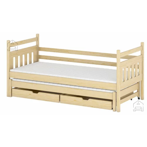 Lano Otroška postelja z dodatnim ležiščem Daniel - 90x200 cm - Bor