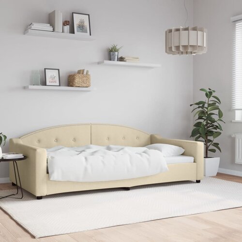  Dnevni krevet krem 100 x 200 cm od tkanine Cene