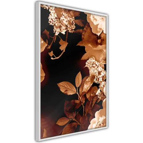  Poster - Flower Decoration in Sepia 40x60