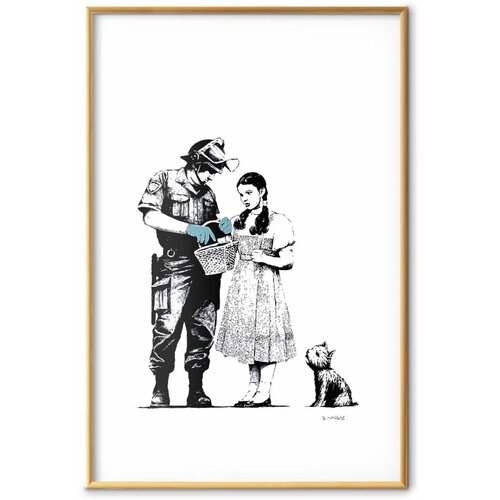  Plakat - Dorothy and the Policeman 60x90 Zlatni okvir s margom Slike